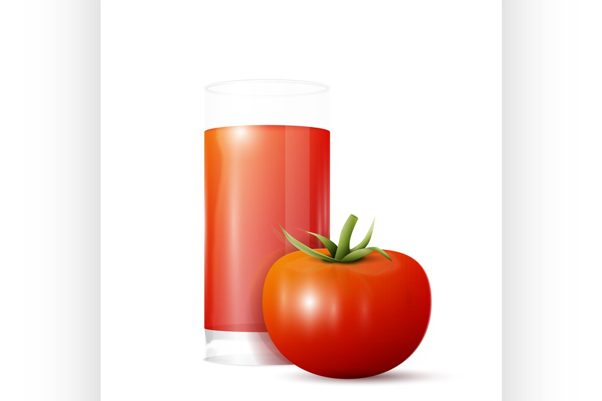 Tomato and glass of juice example image 1