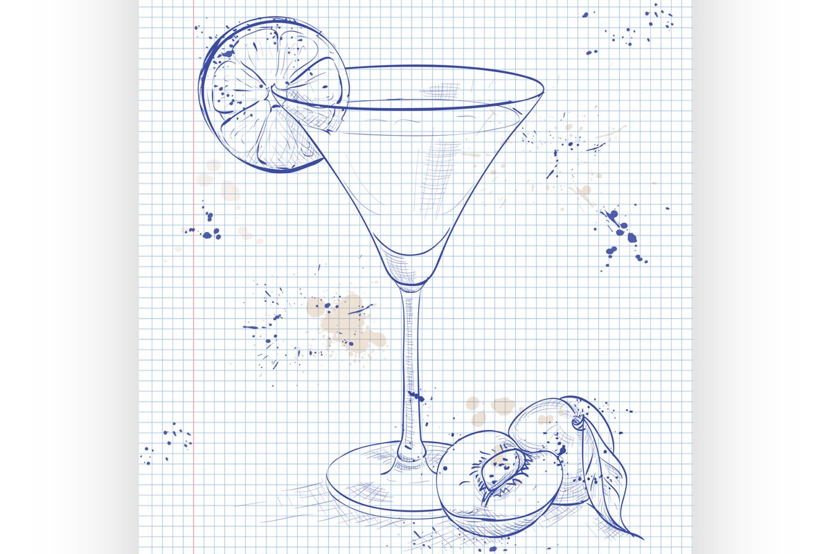 Paradise alcoholic cocktail on a notebook page example image 1