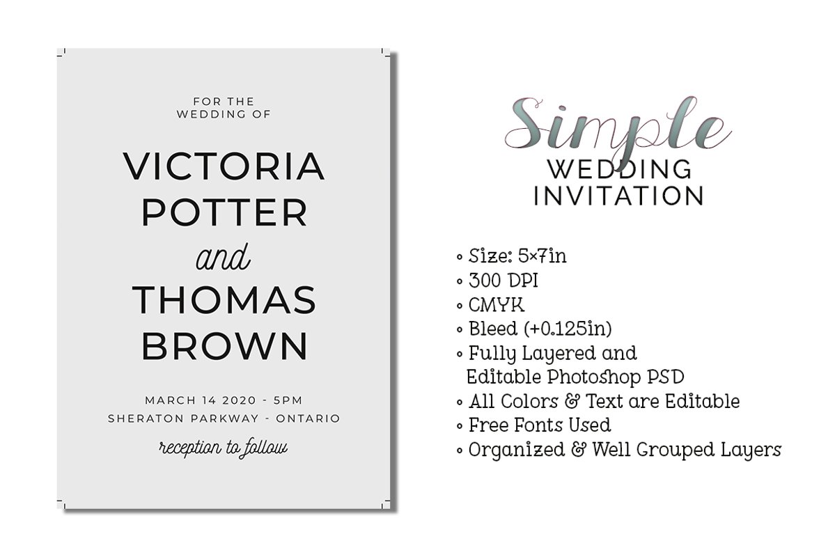 Simple Wedding Invitation 431049 Card And Invites Design Bundles