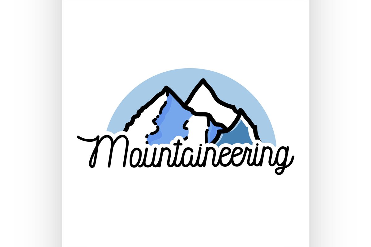 Color vintage mountaineering emblem example image 1