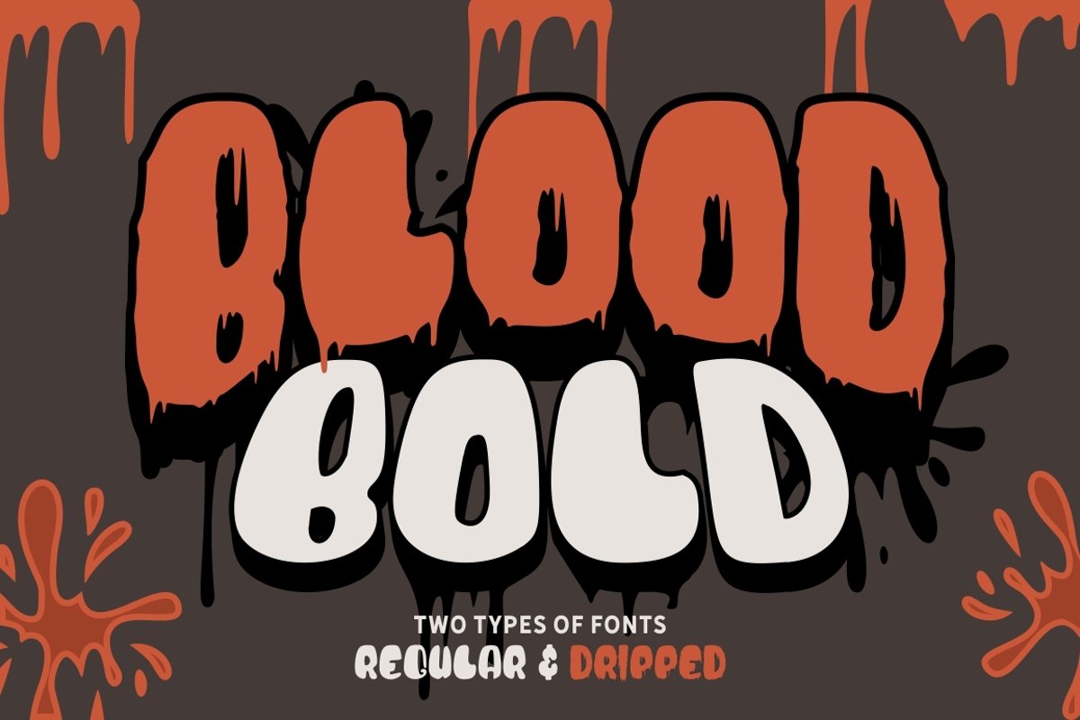 Blood Bold - Fun Halloween Two Fonts example image 1