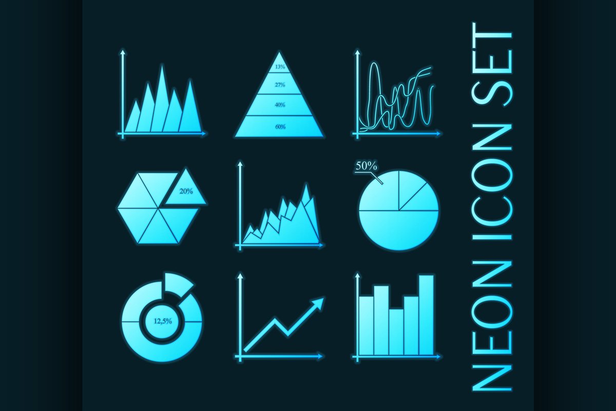 Set of Business charts, statistic, diagrams icons. example image 1