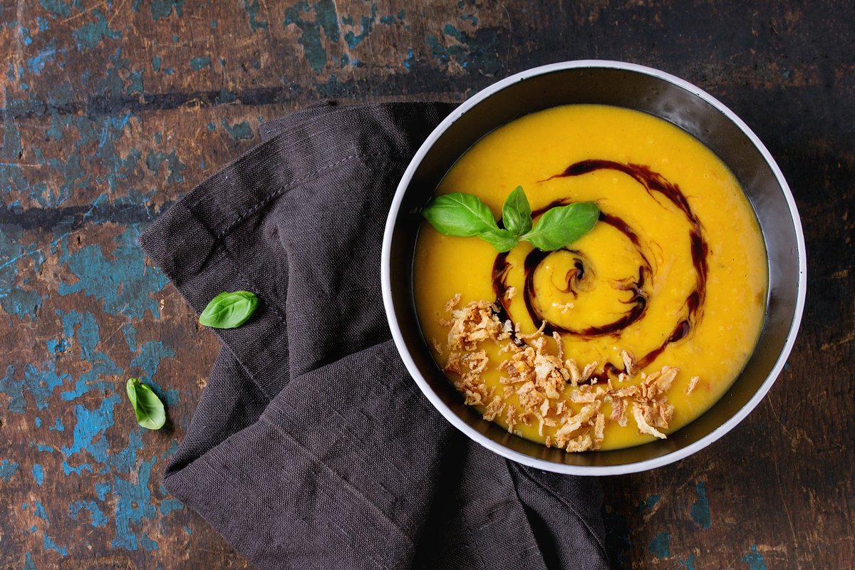 Pumpkin and sweet potato soup example image 1