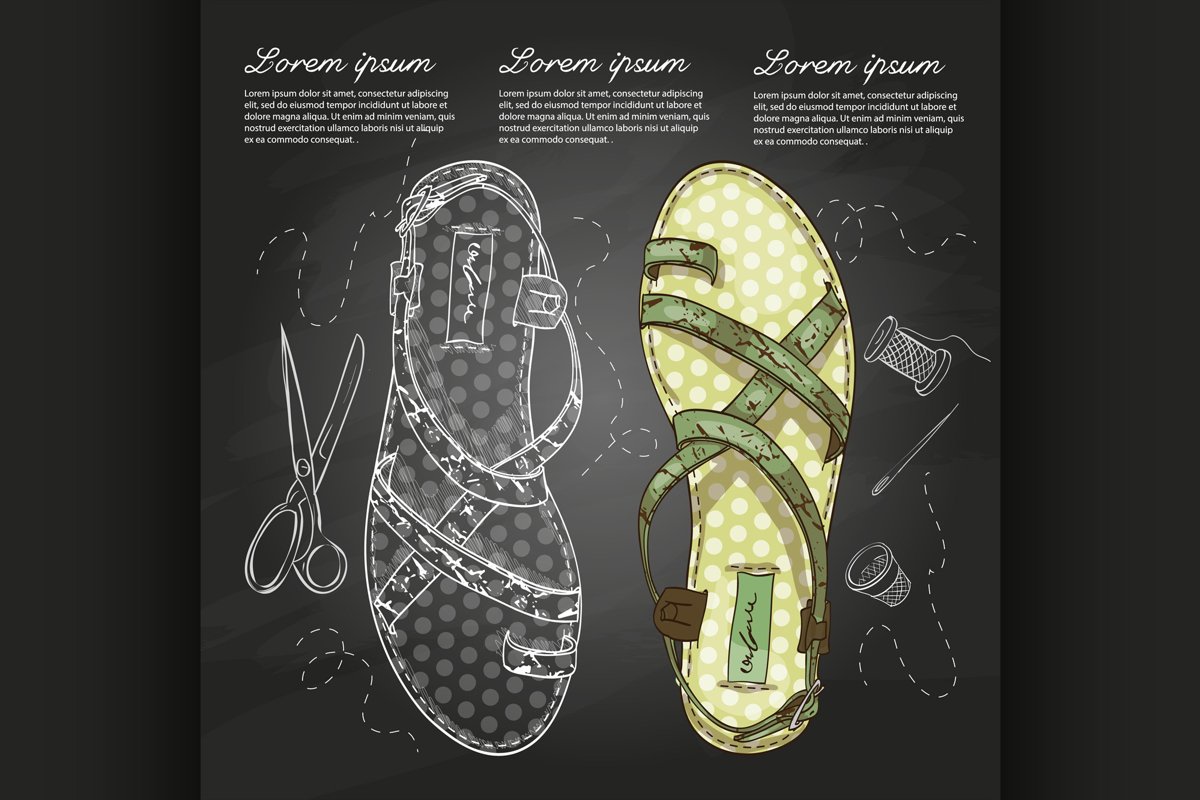 Fashion vector sketch womens shoes. example image 1