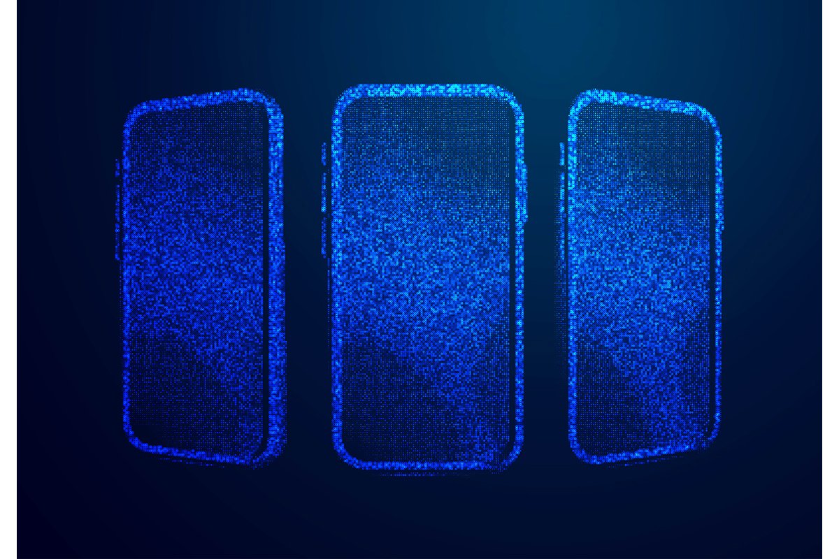 smartphone From connection dot. Cellphone frame with blank d example image 1