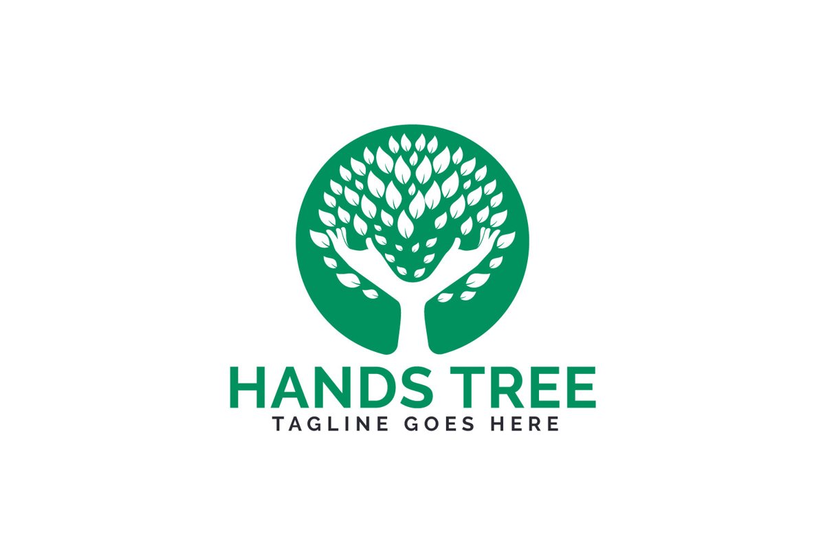 Hands Tree Logo Design. example image 1