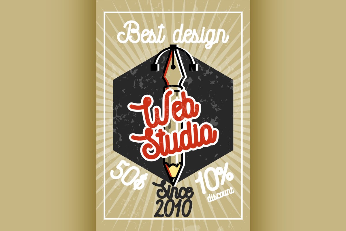 Color vintage web studio banner example image 1