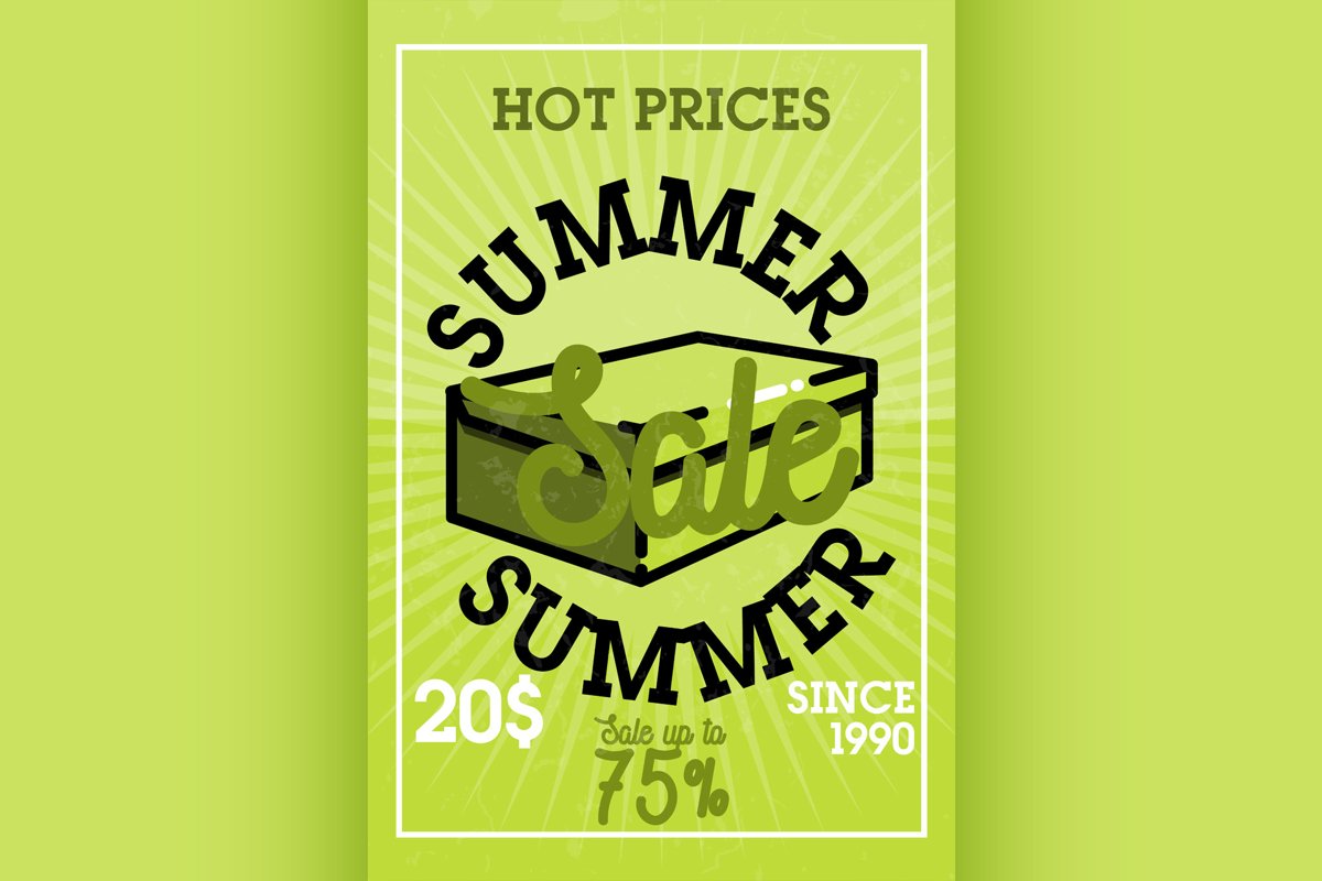 Color vintage summer sale banner example image 1
