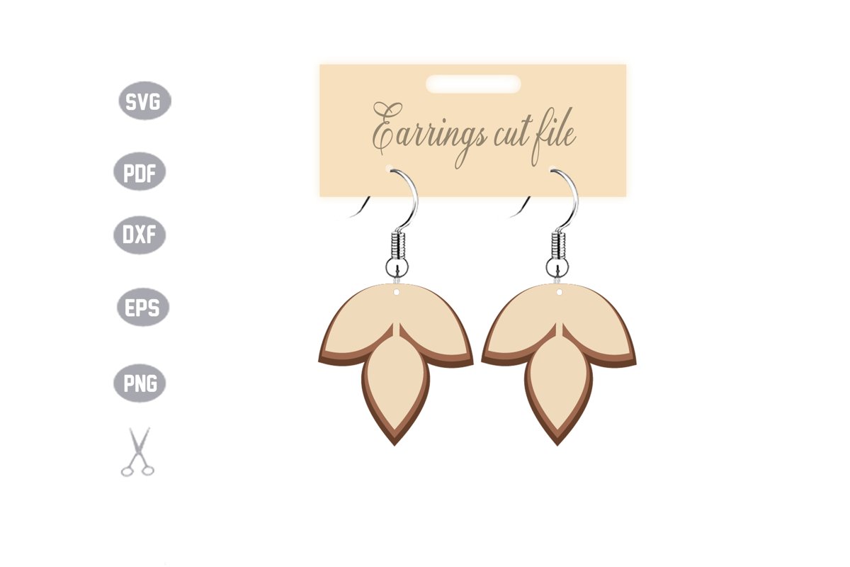 Stacked Earrings Template SVG example image 1