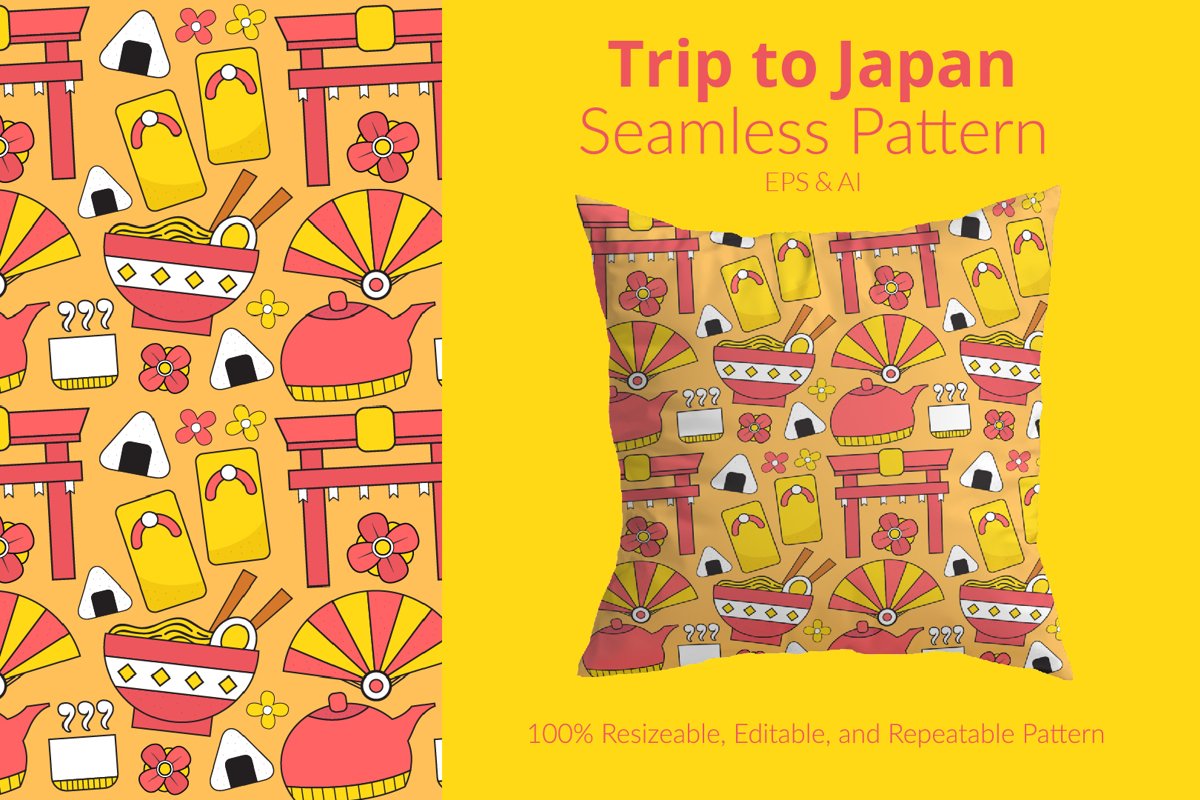 Trip to Japan - Seamless Pattern example image 1