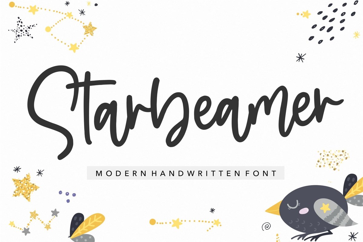 Starbeamer Modern Handwritten font example image 1