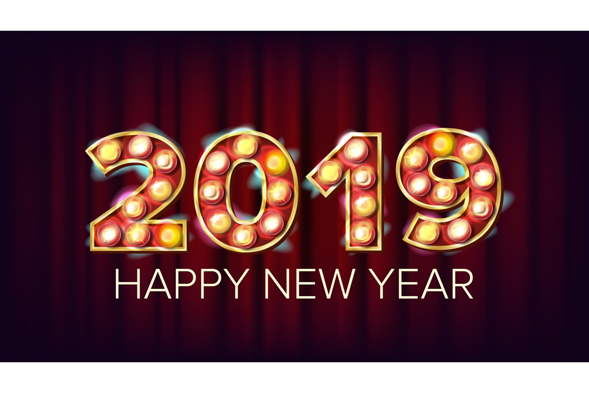 2019 Happy New Year Vector. Background Decoration. Greeting example image 1