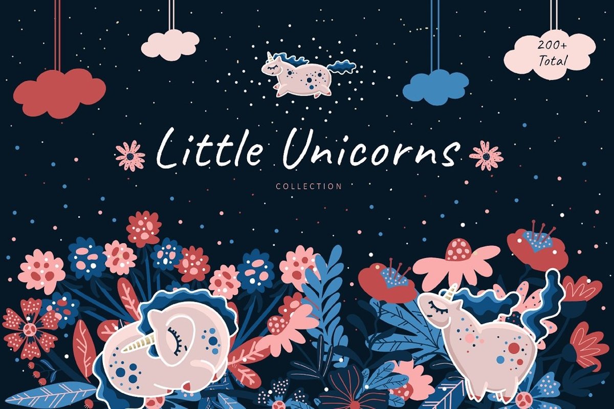 LITTLE UNICORNS COLLECTION kid's cute pack example image 1
