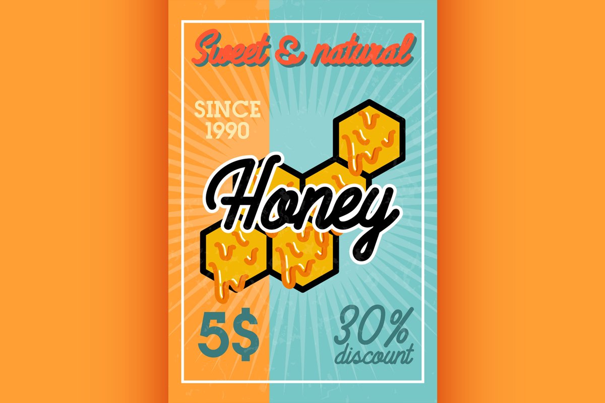 Color vintage honey banner example image 1