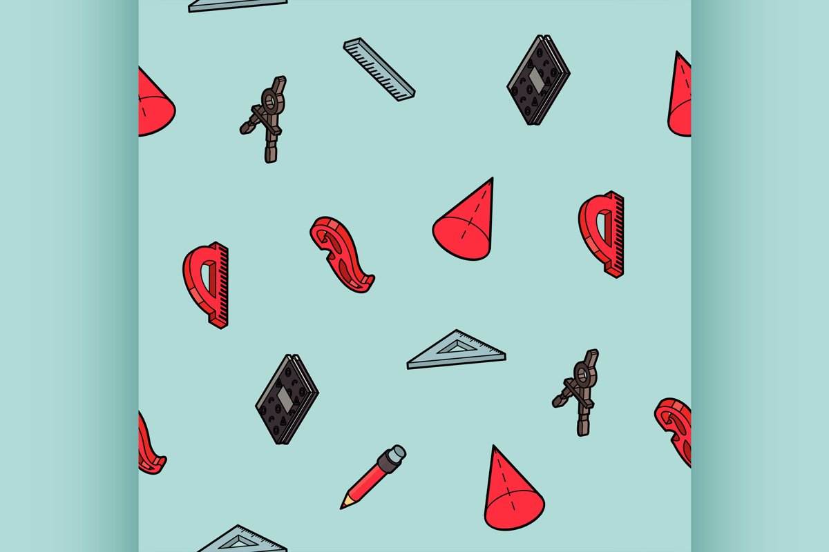 Geometry color outline isometric pattern example image 1