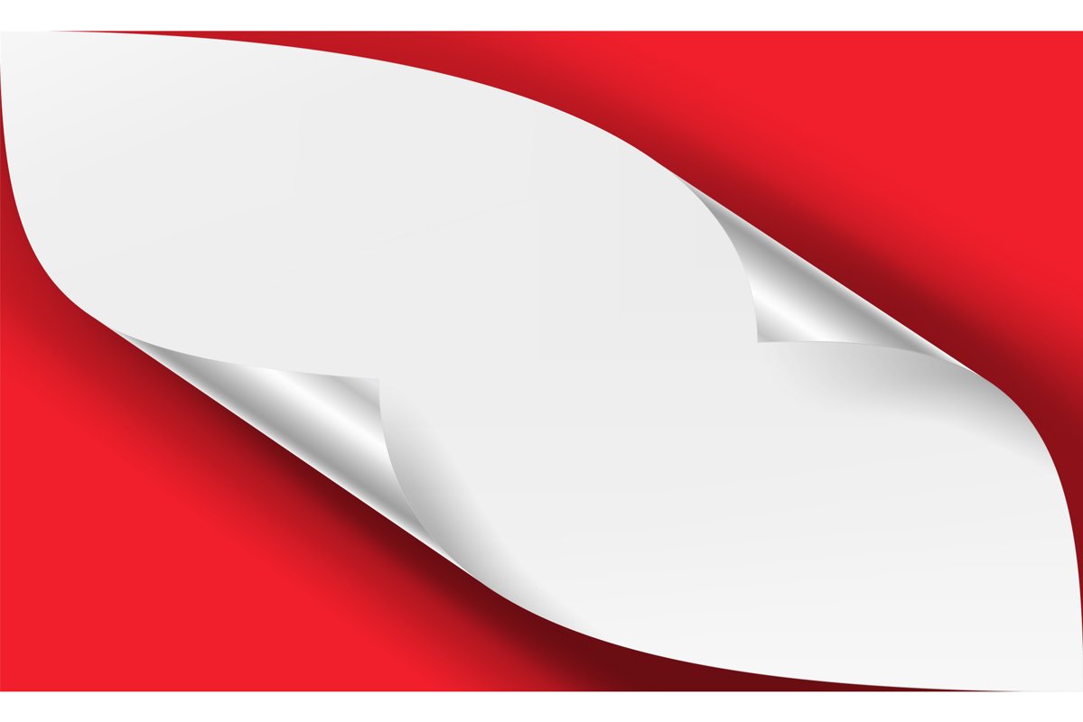 Curled Metallic Corner Vector. Realistic Paper With Soft example image 1