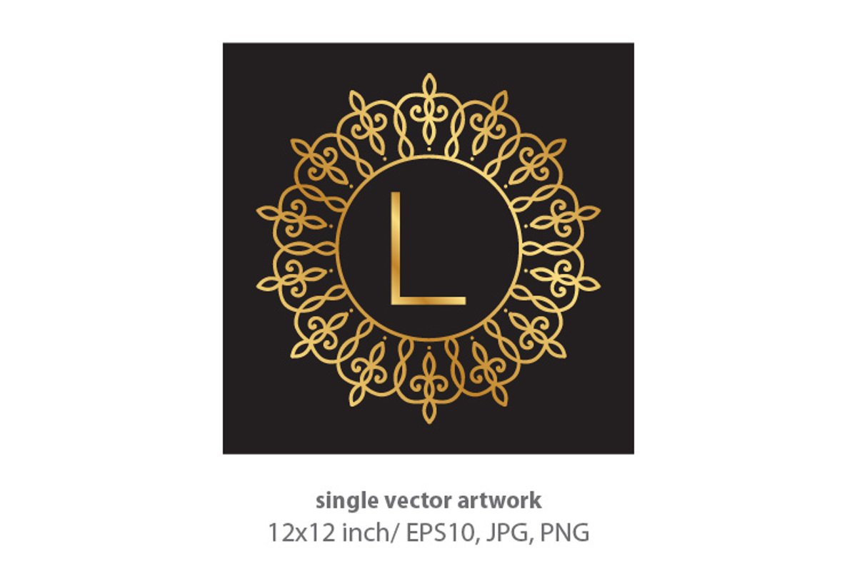 Letter l, inside luxury frame example image 1