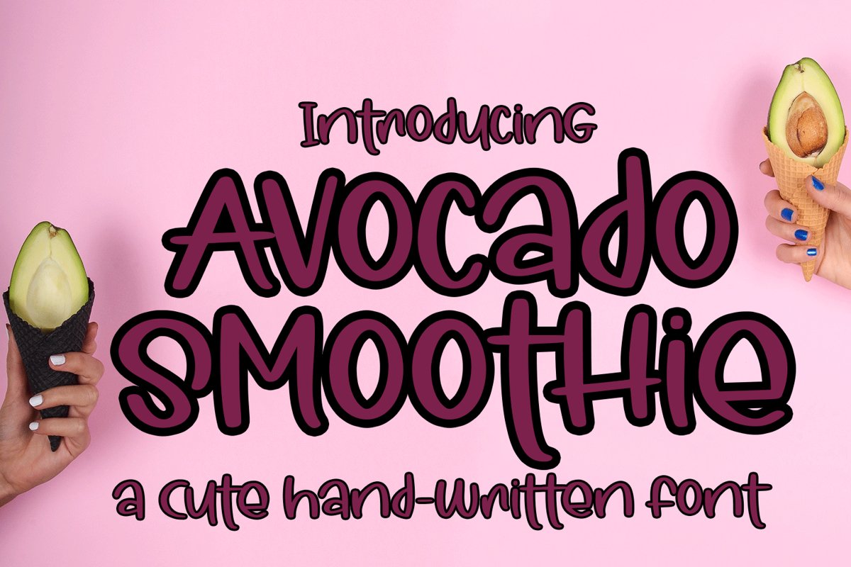 Avocado Smoothie - A Fun Hand-Written Font example image 1