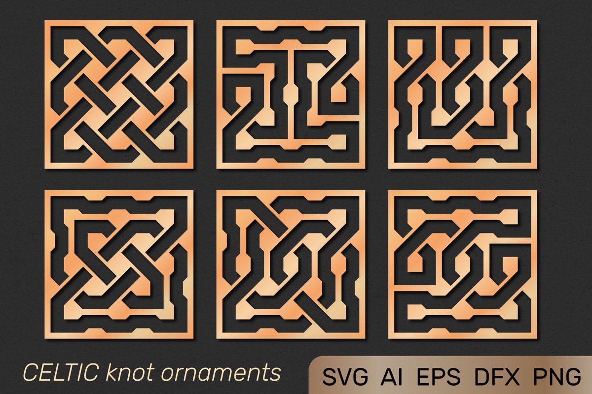 CELTIC knot ornaments set. Laser CUTTING stencil. example image 1