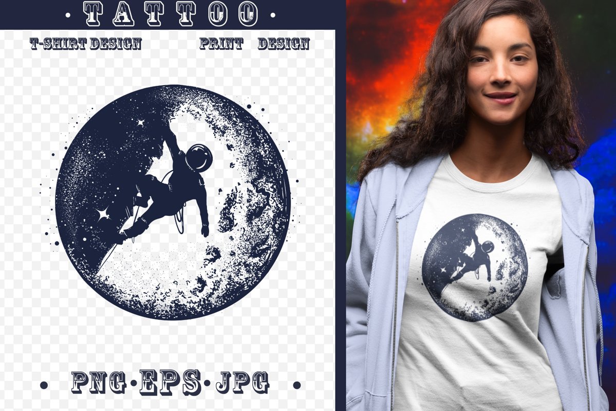 Astronaut and moon example image 1