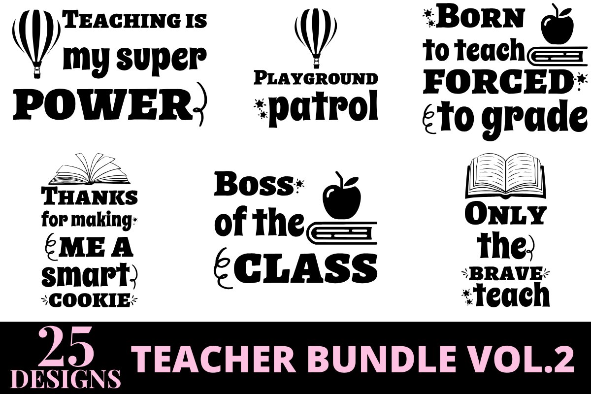 25 designs teacher quotes bundle vol 2 example image 1