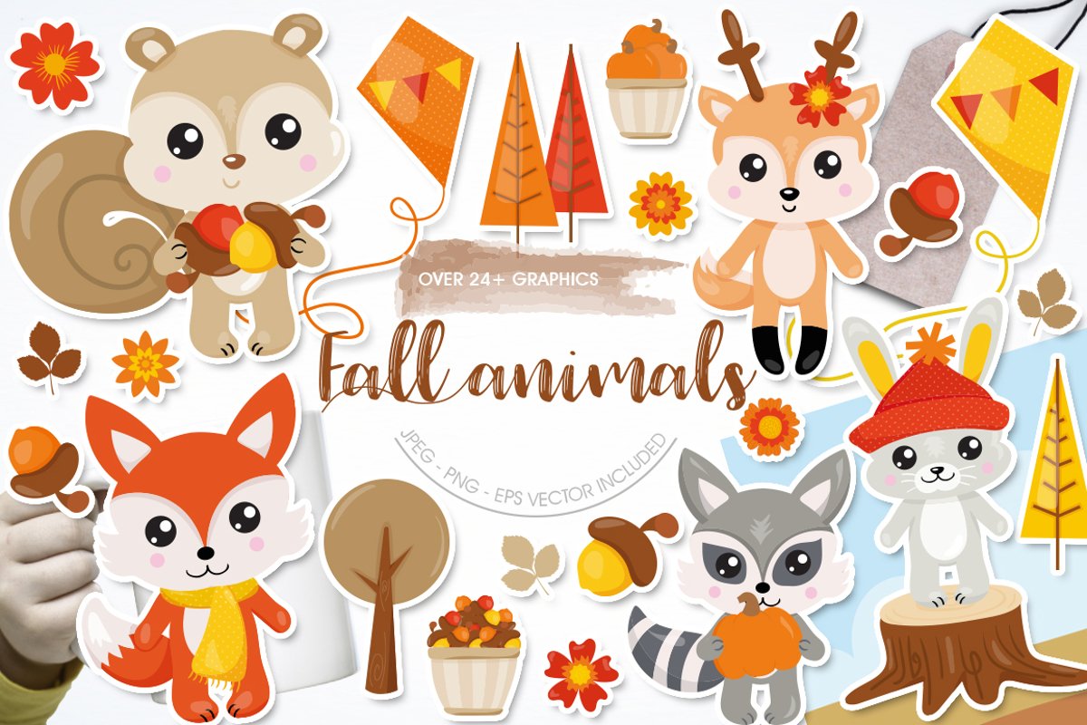 Fall Animals Graphics and illustrations, vecto example image 1