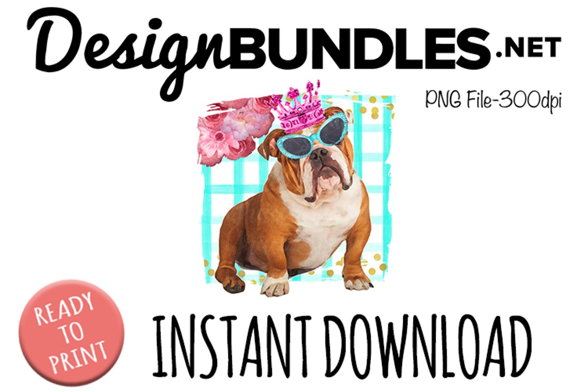 Glam Bulldog with Crown example image 1