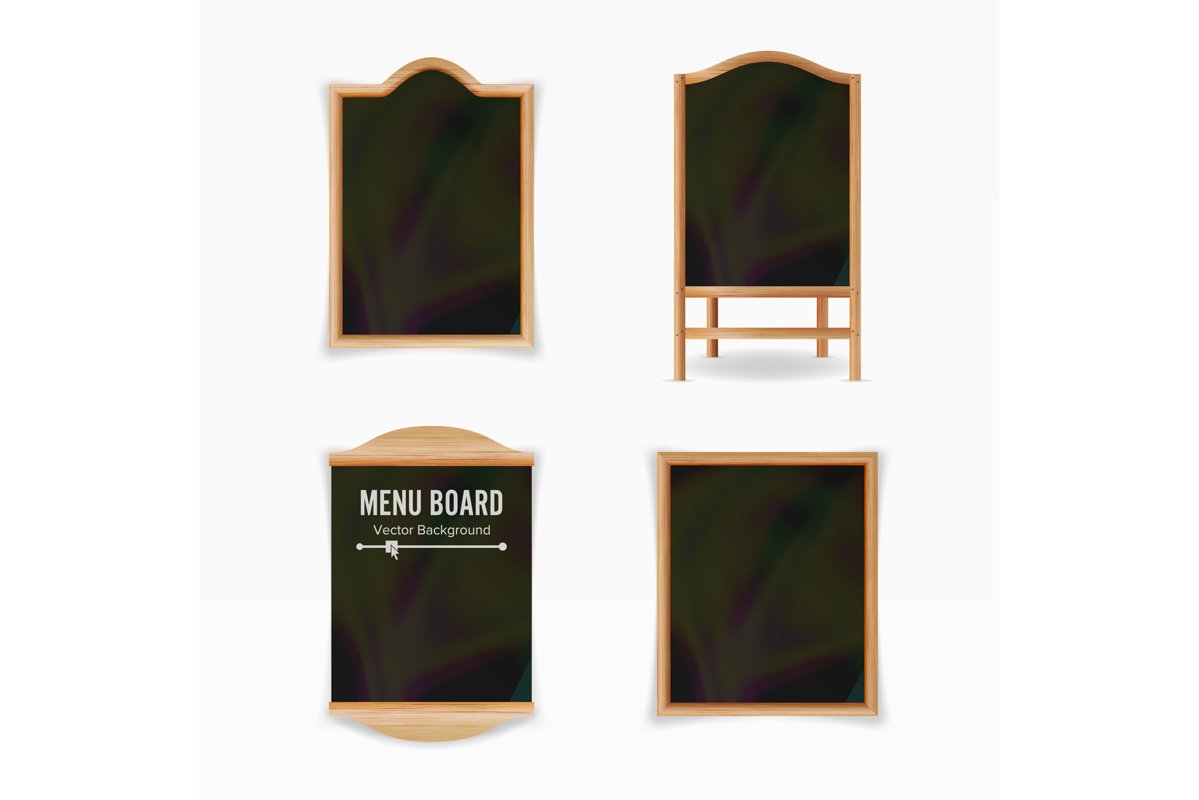 Menu Black Board Vector. example image 1