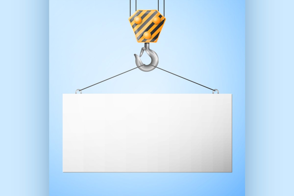 Industrial hook holding Billboard example image 1