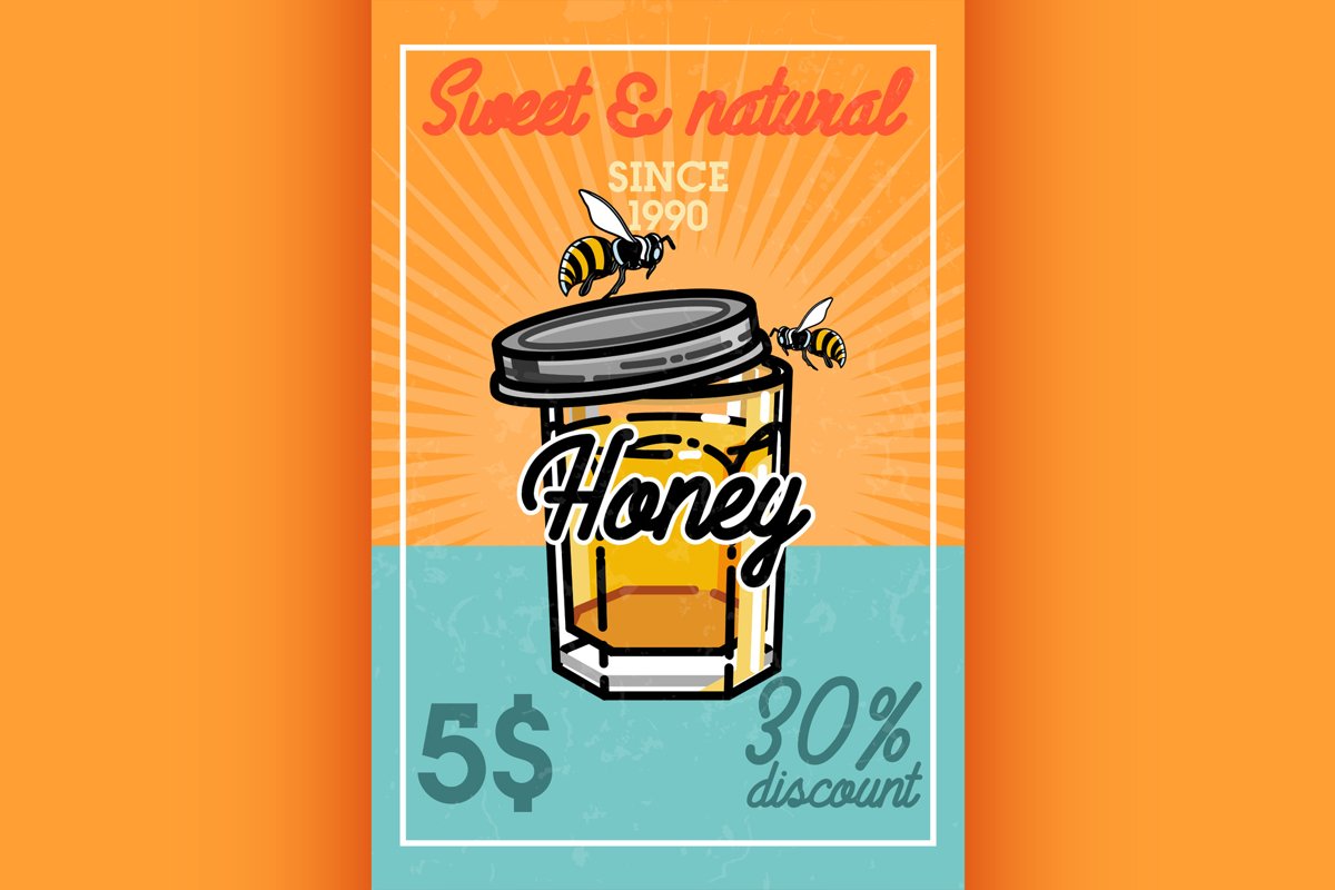 Color vintage honey banner example image 1