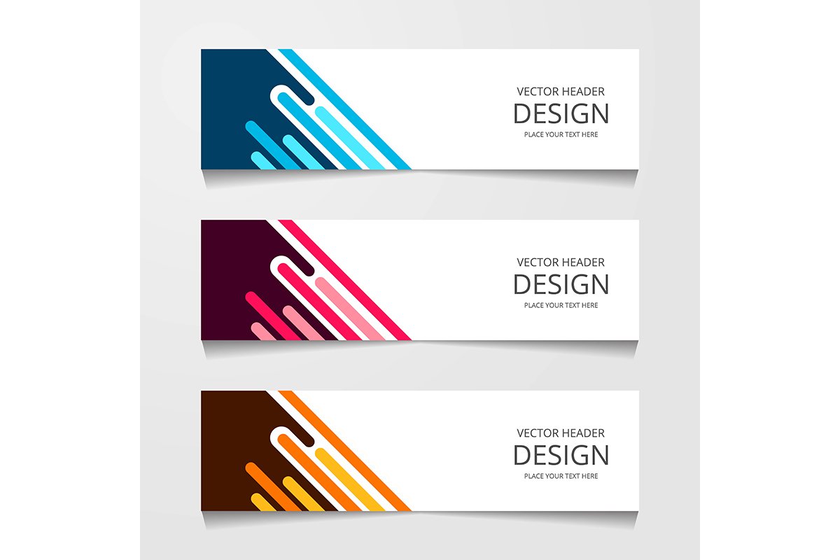 Set Horizontal web banner, with three different color, Corpo example image 1
