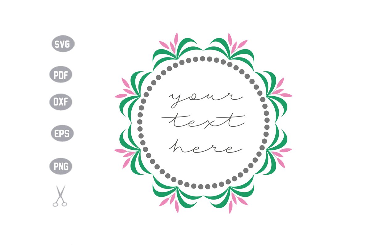 Flower Frame Monogram SVG example image 1
