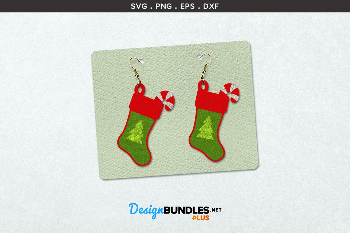 Download Christmas Stockings Earrings Template