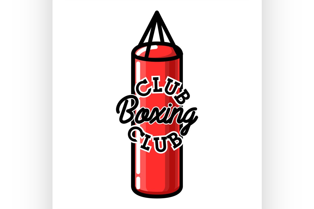 Color vintage boxing club emblem example image 1