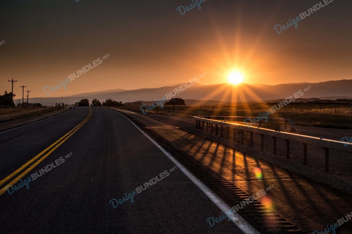 Stock Photo - Road In City Against Sky During Sunset example image 1