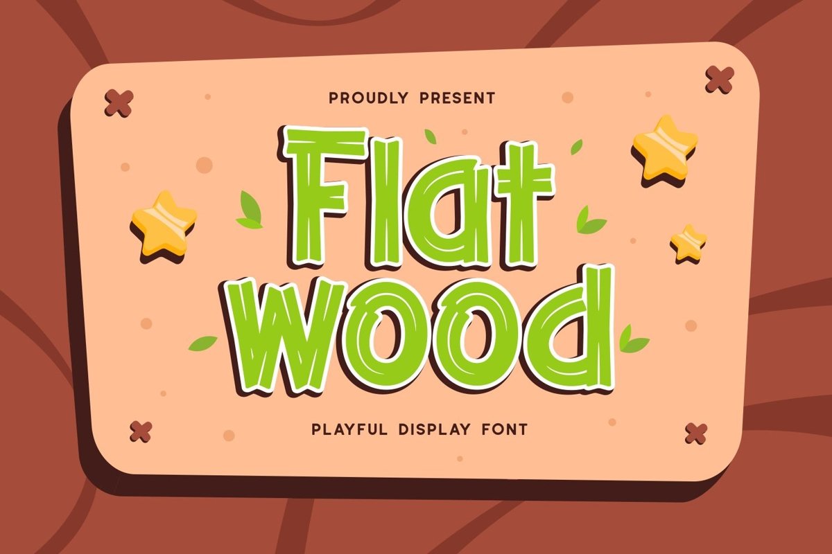 Flatwood - Playful Display Font example image 1