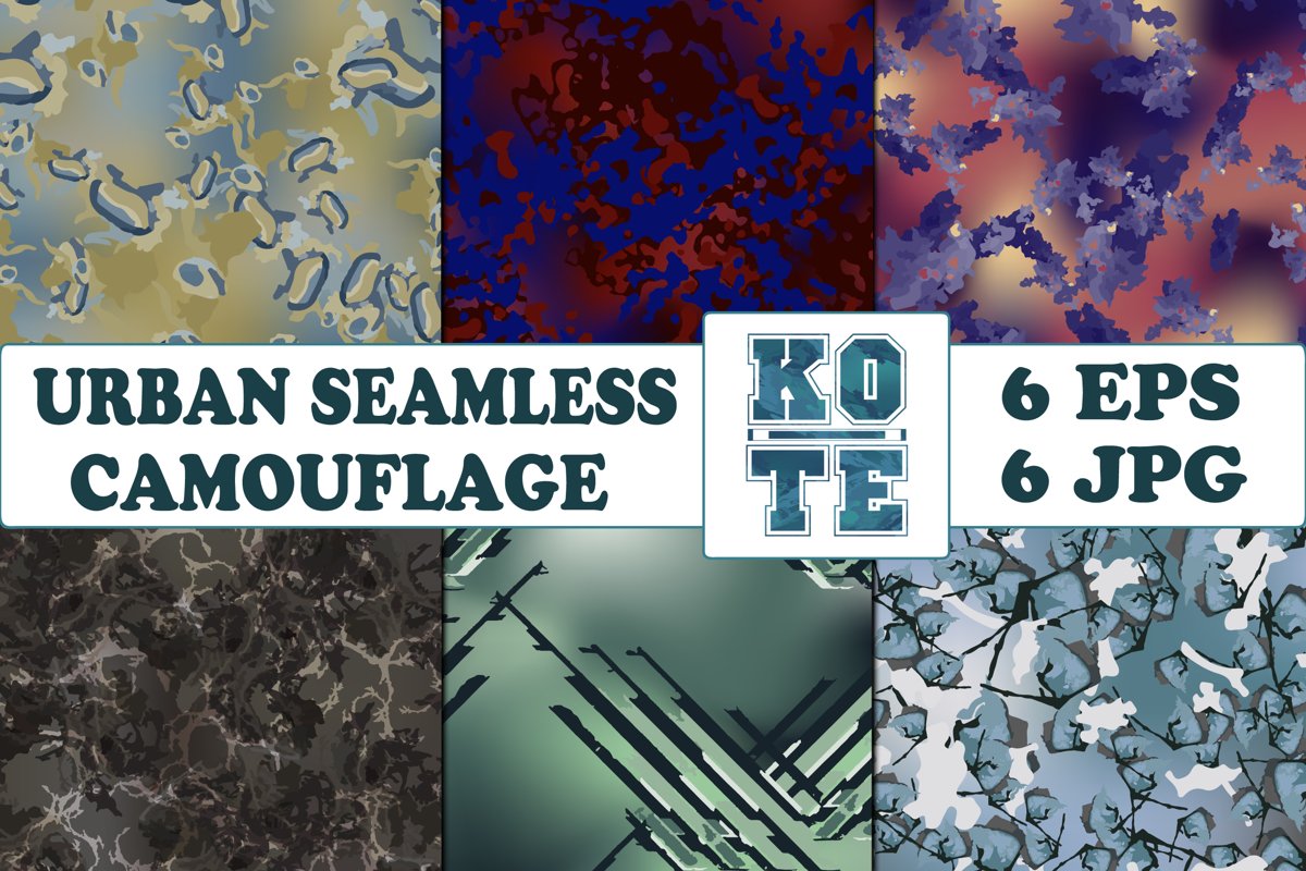 6 Seamless Military Urban Camouflage example image 1