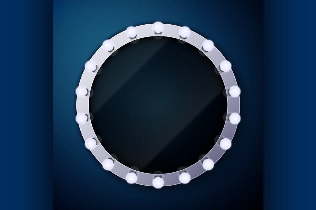 Make up mirror with light bulbs example image 1