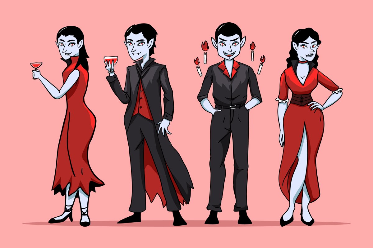 Hand Drawn Vampire Character Collection example image 1