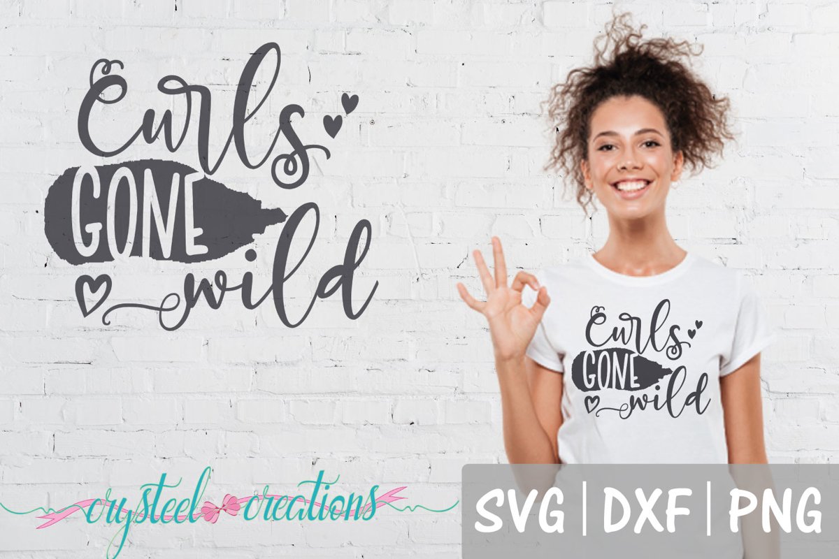 Curly Hair Don't Care SVG, DXF, PNG example image 1