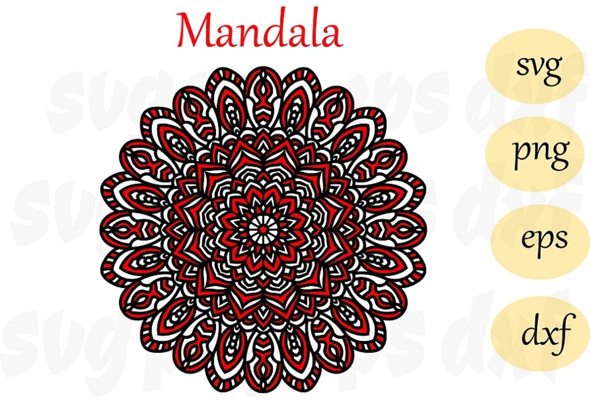 Mandala SVG DXF EPS PNG, Mandala Drawing, Mandala SVG files example image 1