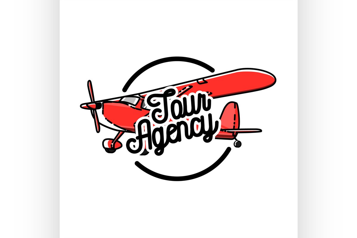 Color vintage tour agency emblem example image 1