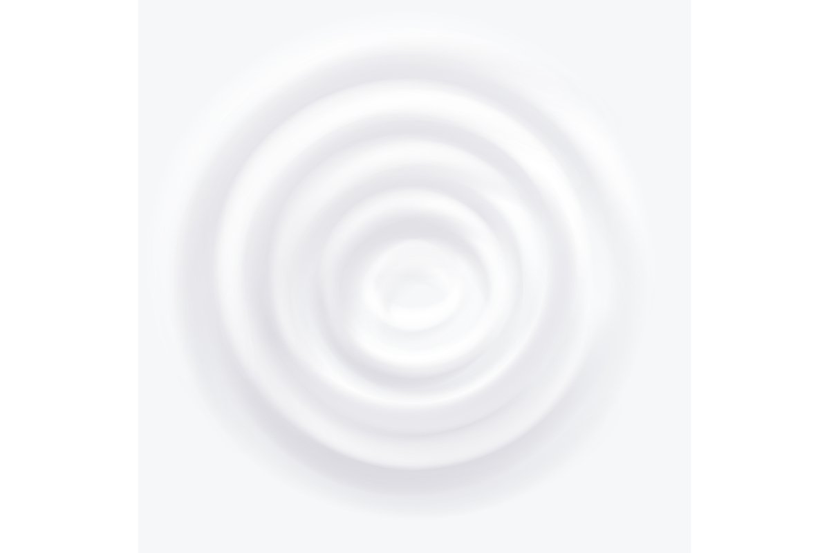 Milk Splash Vector. Cream Clean Circle Waves. Falling Drop. example image 1