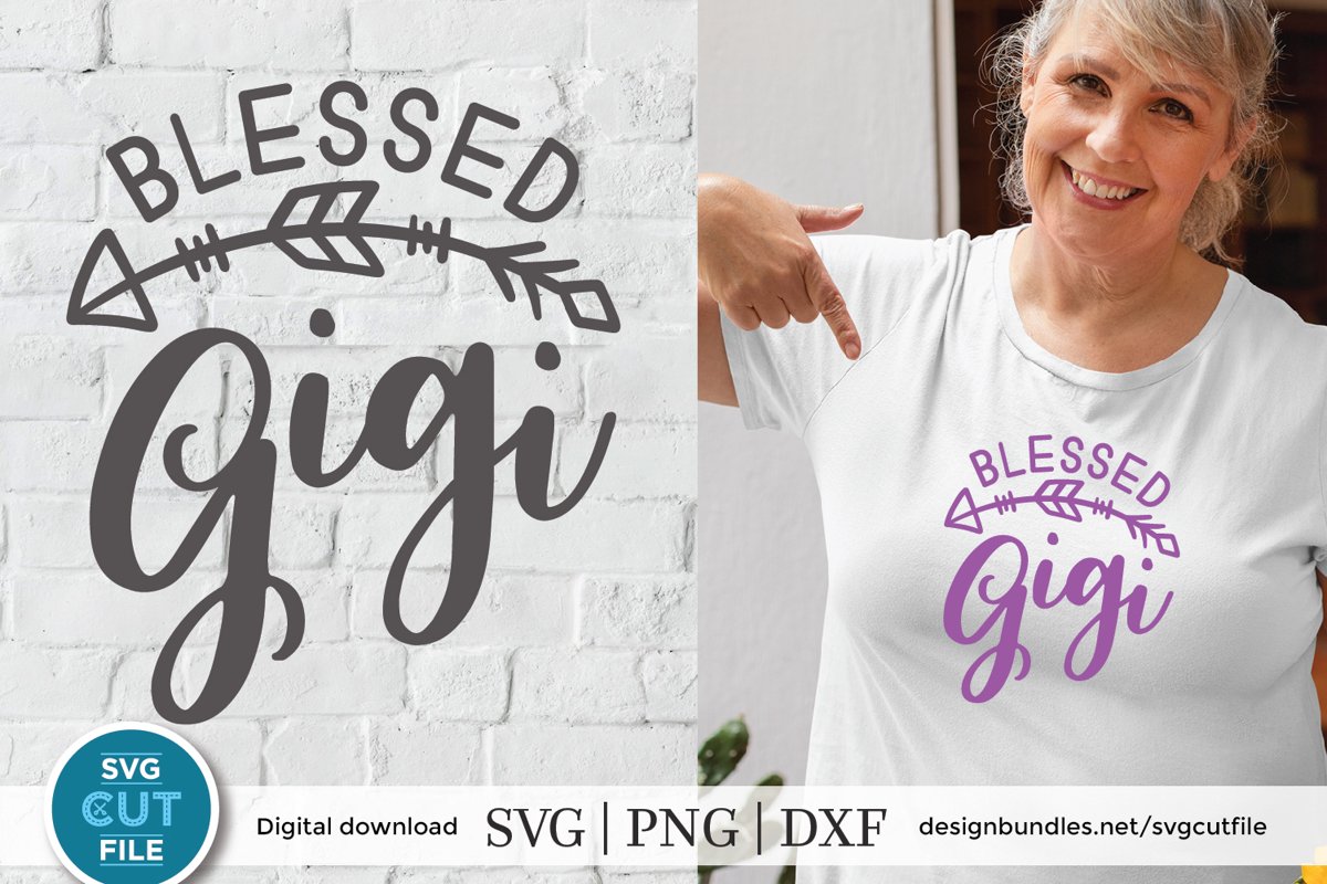 Blessed Gigi svg - a grandma gigi svg file for crafters example image 1