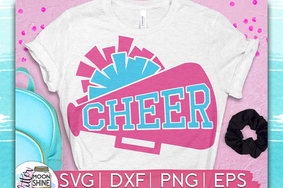 Cheer Megaphone SVG DXF PNG EPS Cutting Files example image 1