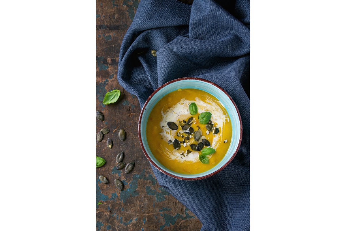 Pumpkin and sweet potato soup example image 1