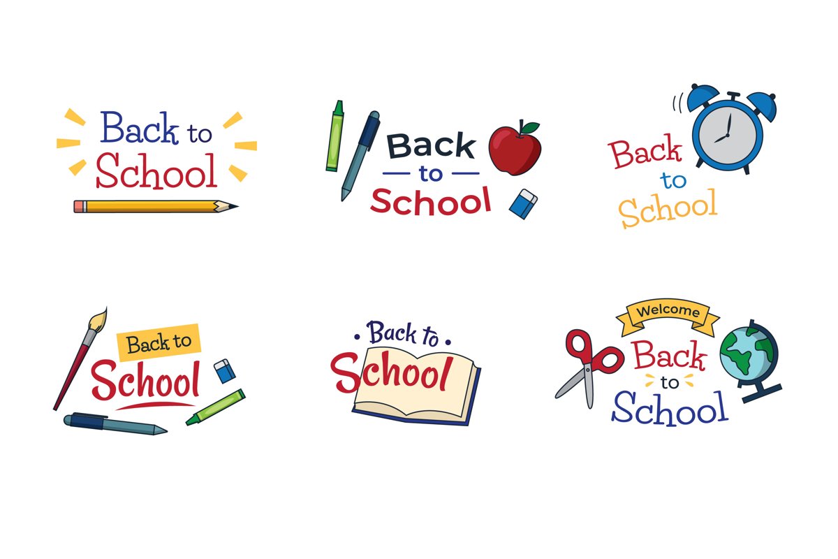 Hand Drawn Back to School Badges example image 1
