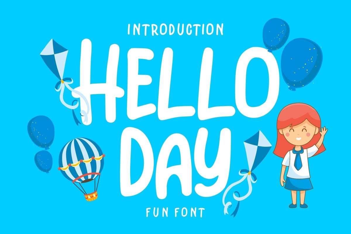 Hello Day | Kids Fun Font example image 1