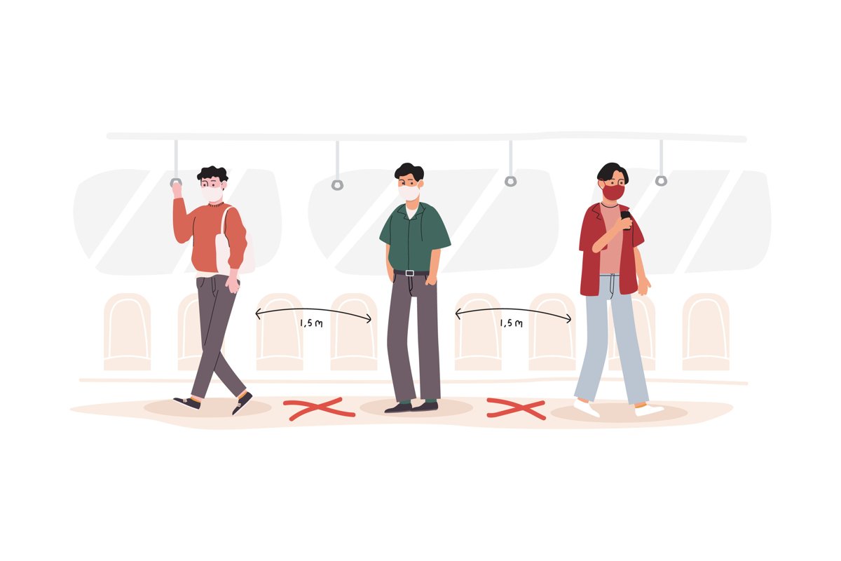 Social Distancing Illustrations example image 1
