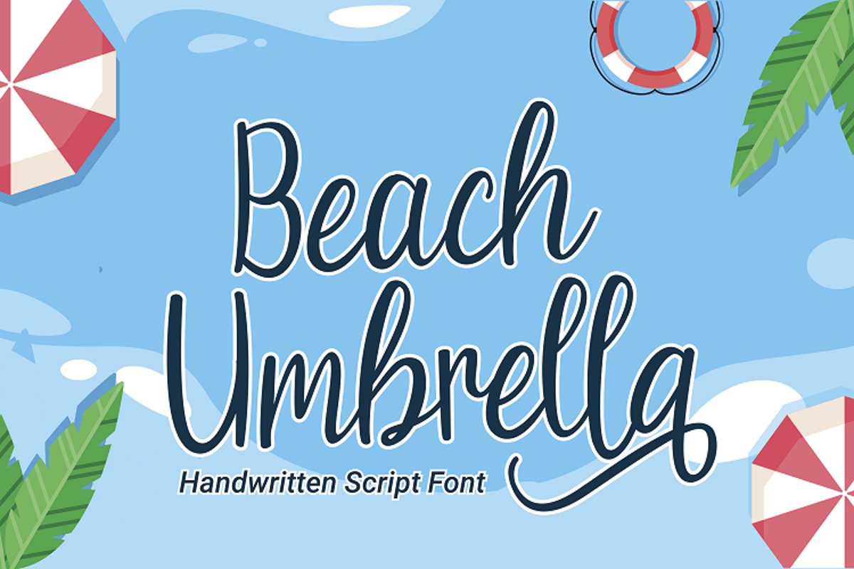 Beach Umbrella - Handwritten Script Font example image 1